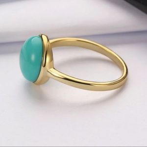 Jewelry - 18k Boho Turquoise Round Stone Ring Jewelry - 18k Boho Turquoise Round Stone Ring